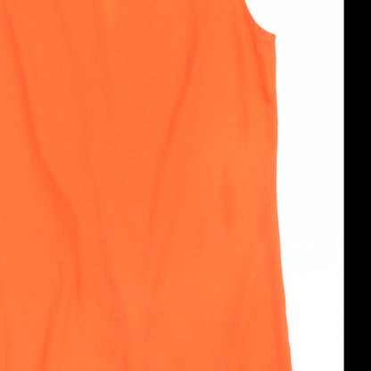 Brand and care label for Paraphrase women’s orange basic blouse, size UK 10
