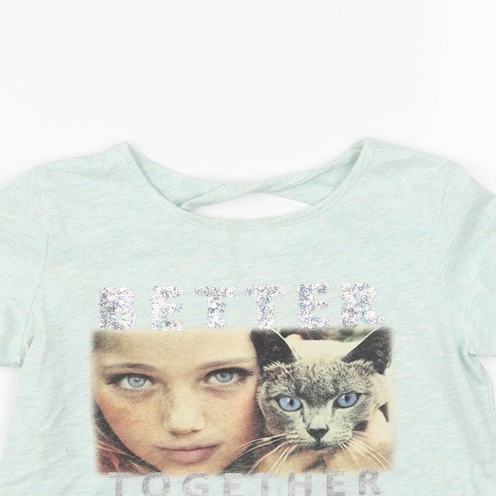 Preworn Girls Green   Basic T-Shirt Size 8 Years