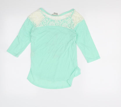 Back view of Mudd girls’ green basic t-shirt, size 10, years