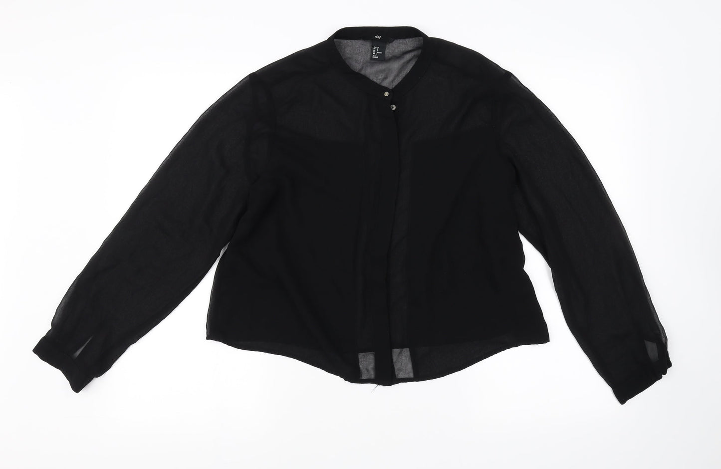 H&M Womens Black   Basic Button-Up Size 8