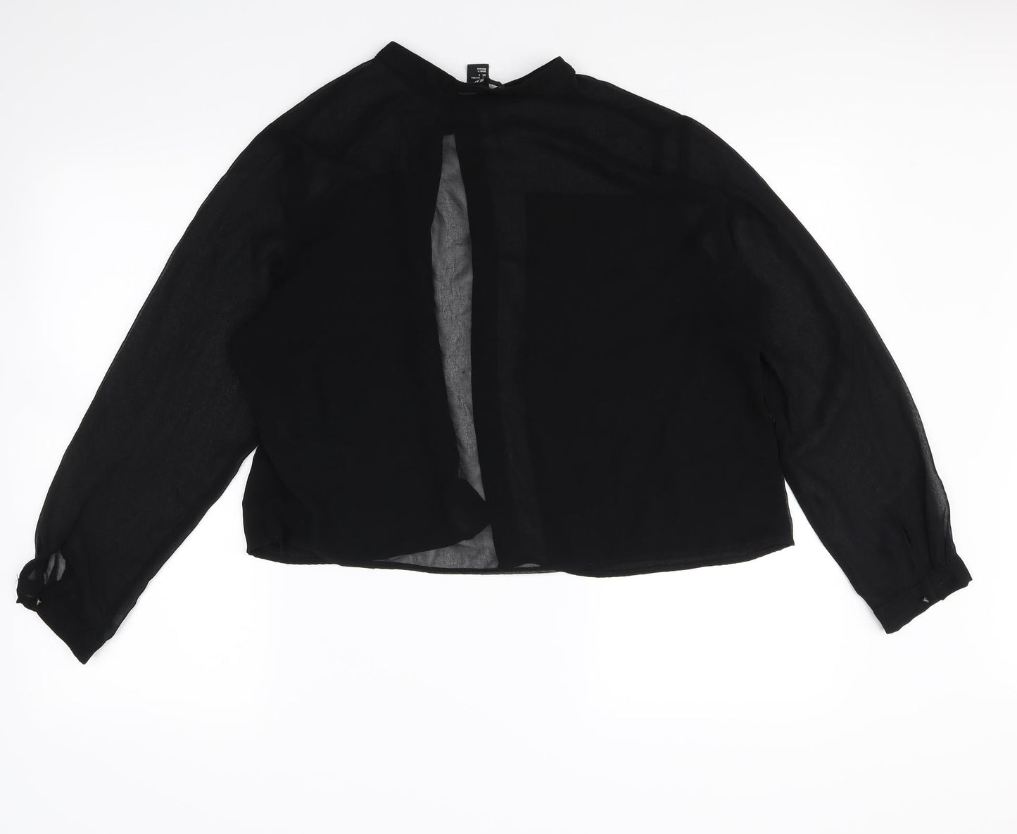 H&M Womens Black   Basic Button-Up Size 8