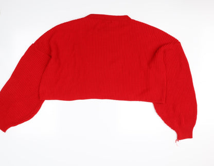 Back view of In the Style women’s red jumper, size UK 10
