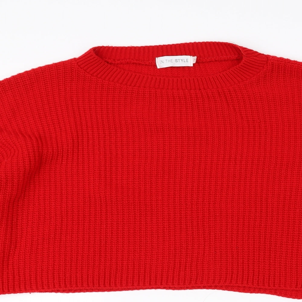 In the Style Womens Red   Pullover Jumper Size 10