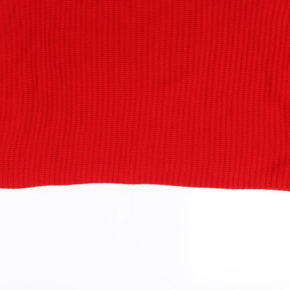 Brand and care label for In the Style women’s red jumper, size UK 10