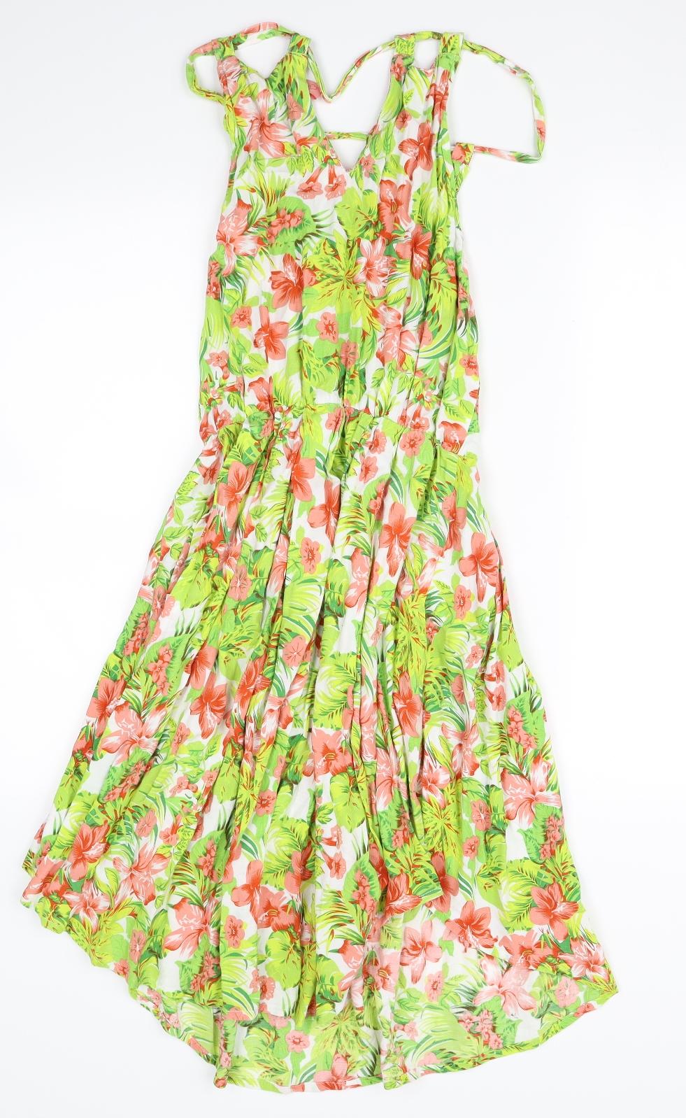 Ruby Rox Womens Green Floral  Fit & Flare  Size M