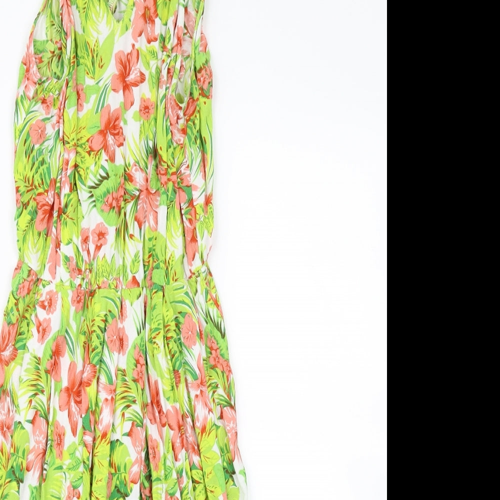 Ruby Rox Womens Green Floral  Fit & Flare  Size M