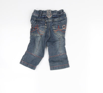 Back view of Next girls’ blue capri jeans, size 6-9, months
