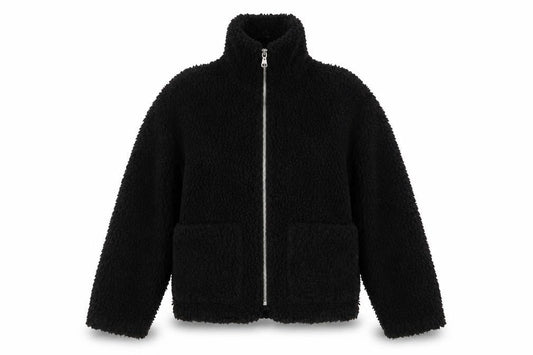 Front view of Topshop women’s black jacket coat, size XS