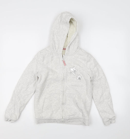 Nutmeg Girls Grey   Full Zip Hoodie Size 11 Years