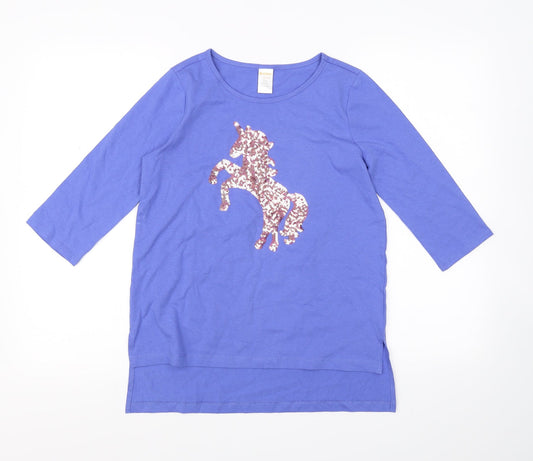 Gymboree Girls Blue   Pullover T-Shirt Size 10 Years  - Unicorn