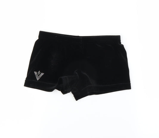 Preworn Girls Black   Sweat Shorts Size 9-10 Years