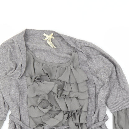 Close-up detail of Next women’s grey basic t-shirt, size UK 8