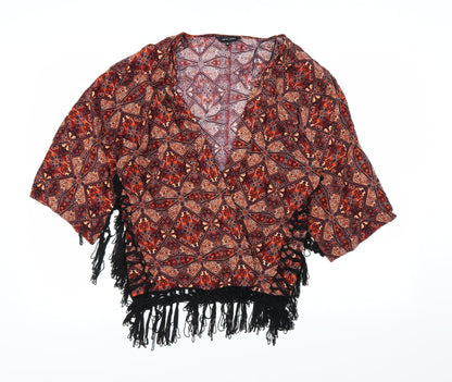 Additional front view of New Look women’s brown cardigan jumper, size UK 10