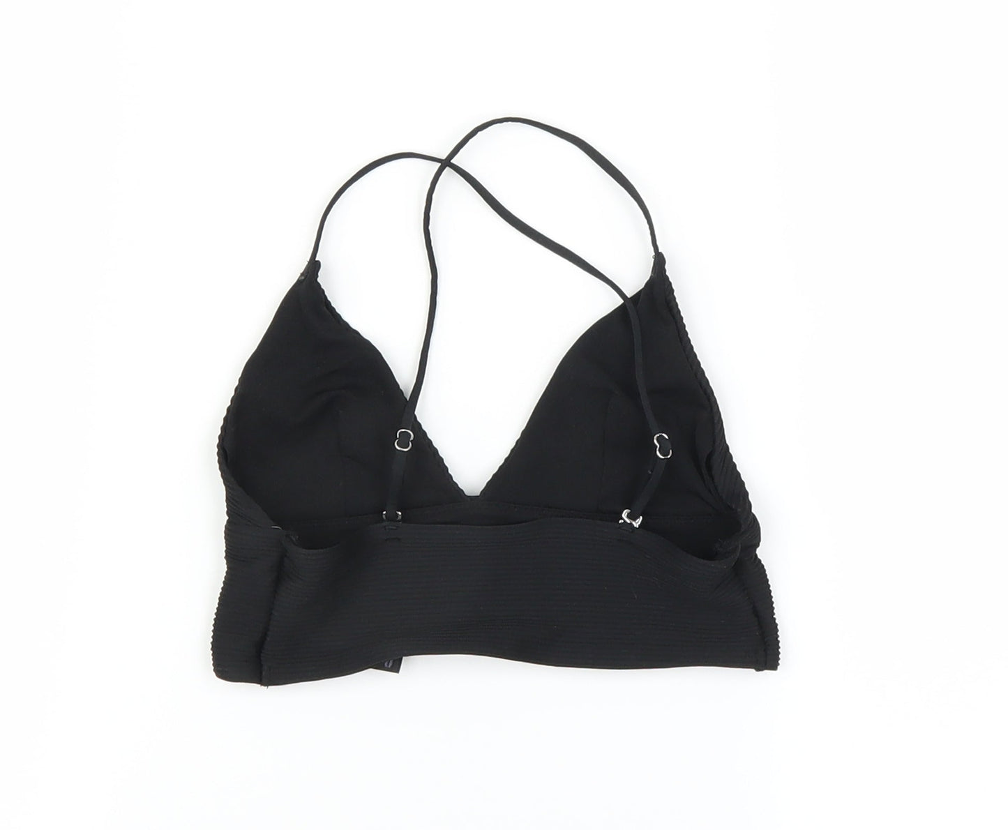 H&M Womens Black   Cropped T-Shirt Size 6