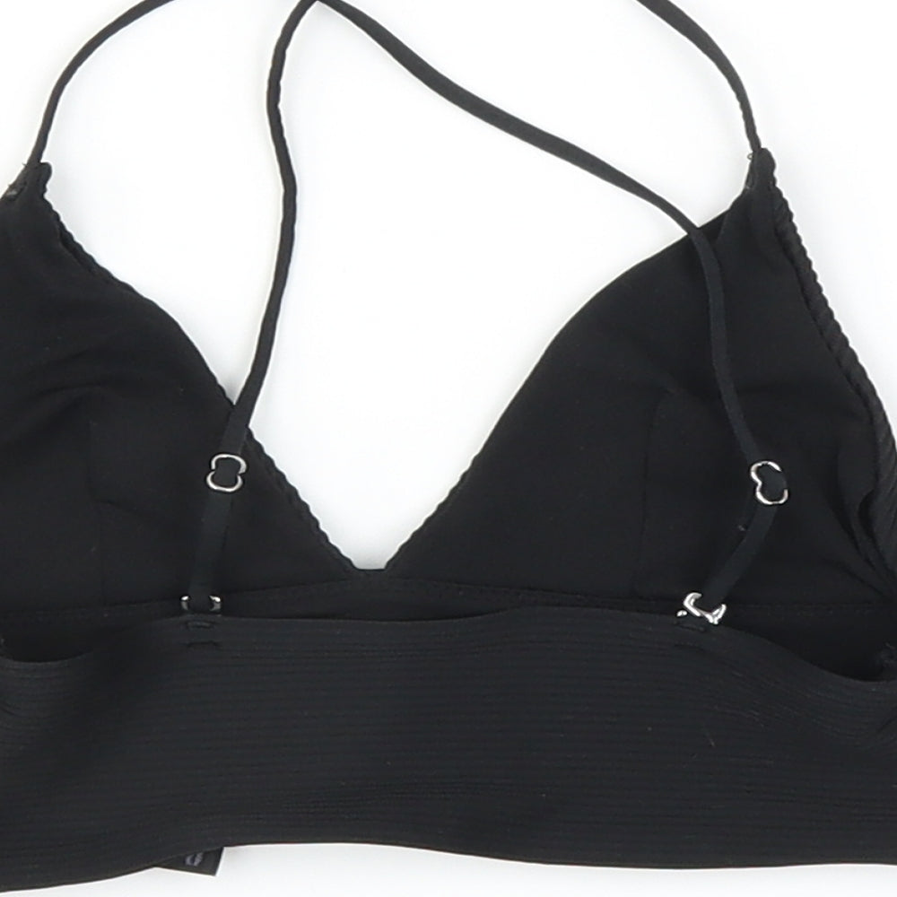 H&M Womens Black   Cropped T-Shirt Size 6