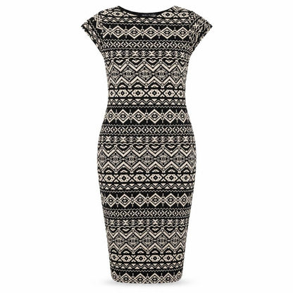 Select Womens Brown Geometric Rayon Bodycon  Size 8