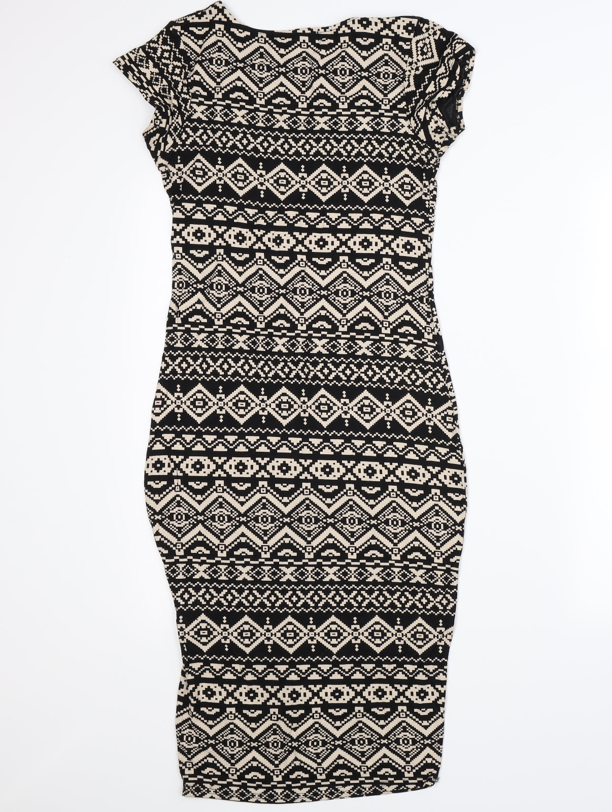 Select Womens Brown Geometric Rayon Bodycon  Size 8