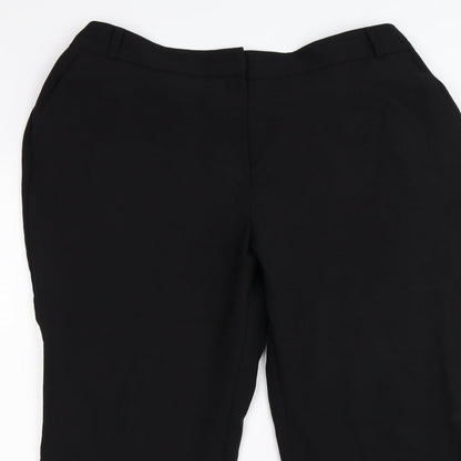 Close-up detail of Capsule women’s black trousers, size UK 18, 27-inch leg - work office formal