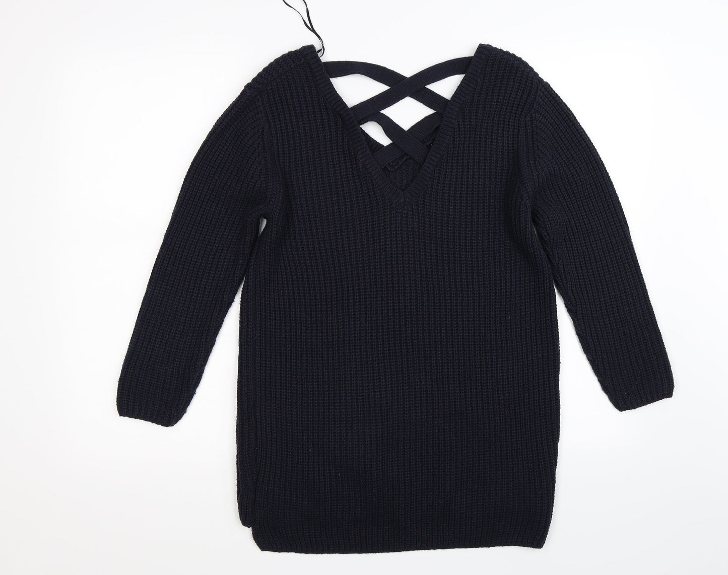F&F Womens Blue Striped Knit Pullover Jumper Size 8