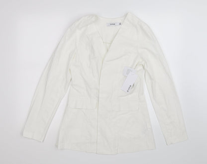 Additional front view of JustFab women’s white jacket, size XS