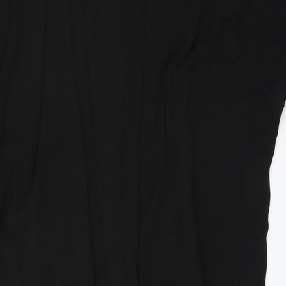 Close-up detail of Boohoo women’s black cardigan jumper, size M