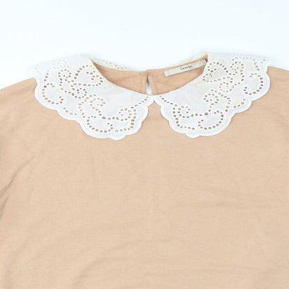 Close-up detail of George women’s beige pullover sweatshirt, size M