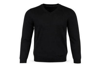 Front view of Easy men’s black jumper, size S