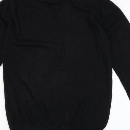 Brand and care label for Easy men’s black jumper, size S
