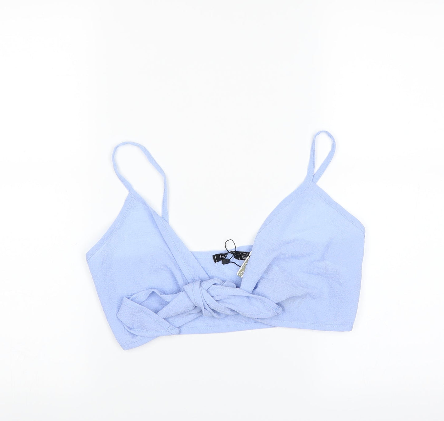 Boohoo Womens Purple   Basic Blouse Size 8  - bra top tie front