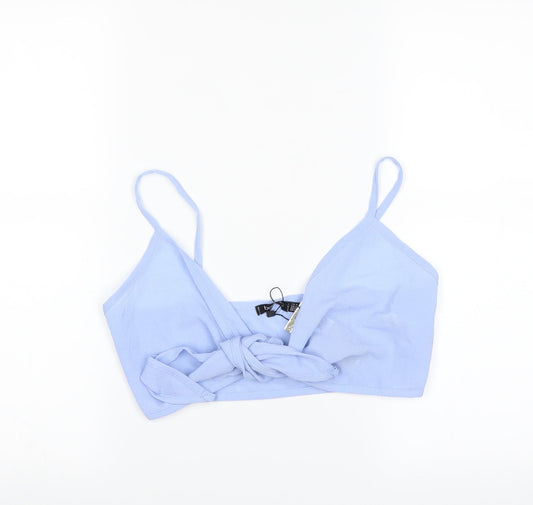 Boohoo Womens Purple   Basic Blouse Size 8  - bra top tie front