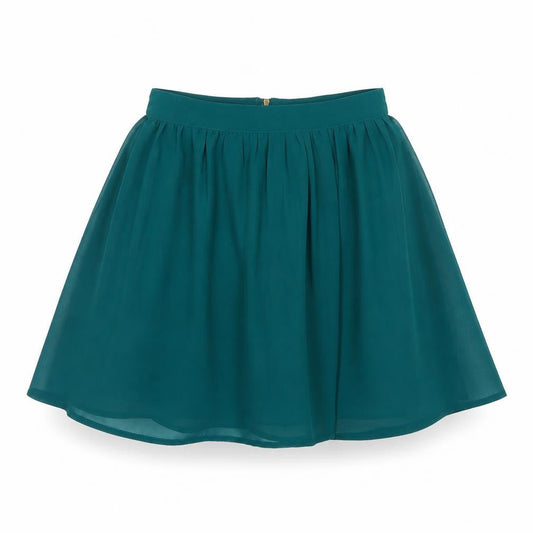 Front view of Koton women’s green a-line skirt, size UK 6