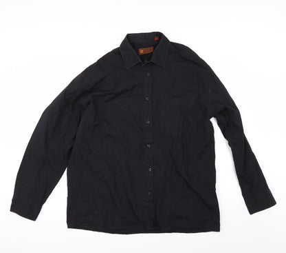 Additional front view of hazards men’s black button-up, size 17