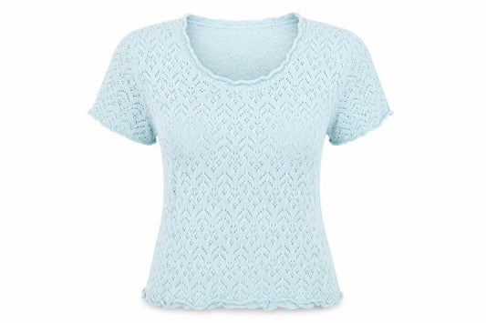 Front view of Pure & Natural women’s green basic t-shirt, size UK 16