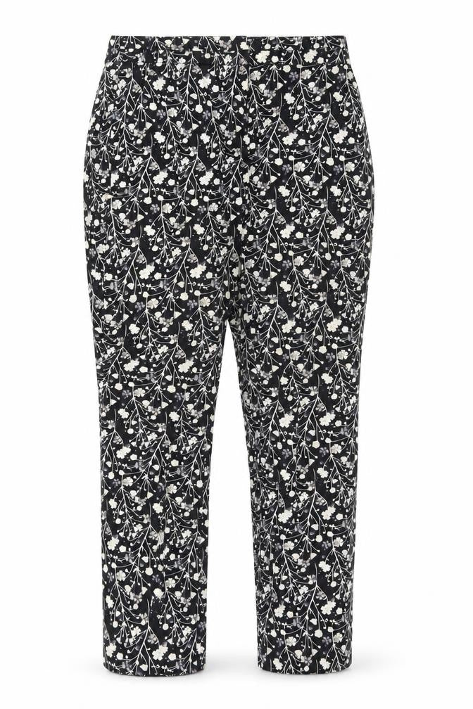 Primark Womens Black Floral  Dress Pants Trousers Size 8 L25 in