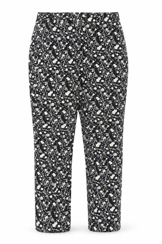 Primark Womens Black Floral  Dress Pants Trousers Size 8 L25 in