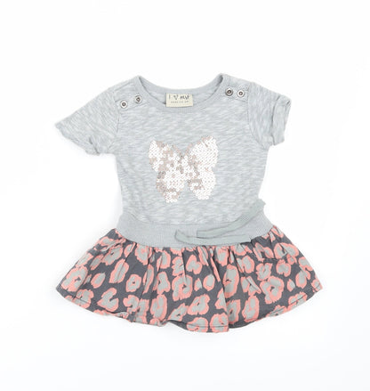 Additional front view of Next girls’ grey a-line, size 3-6, months