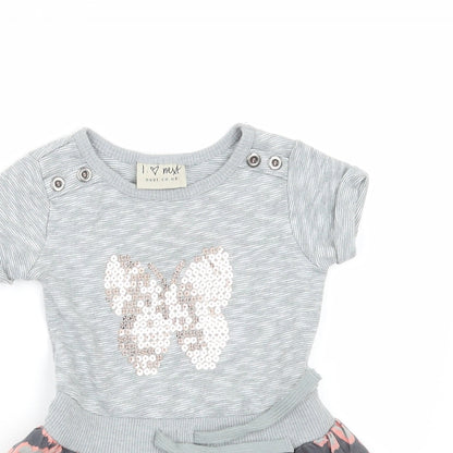 Close-up detail of Next girls’ grey a-line, size 3-6, months