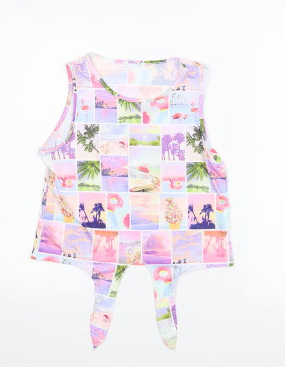 Additional front view of SHEIN girls’ multicoloured basic tank, size 11-12, years