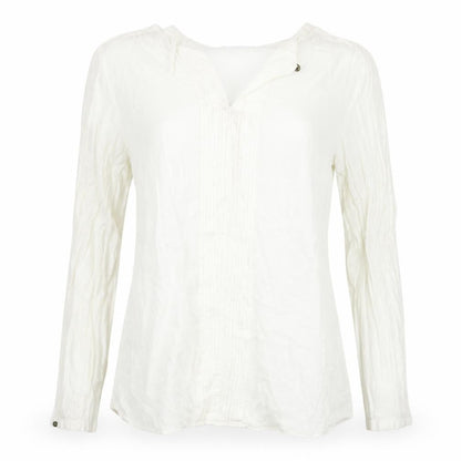 Front view of Promod women’s white basic blouse, size S