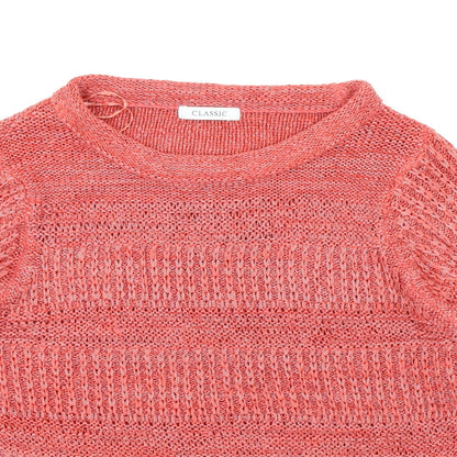 Close-up detail of Classics women’s red jumper, size UK 12
