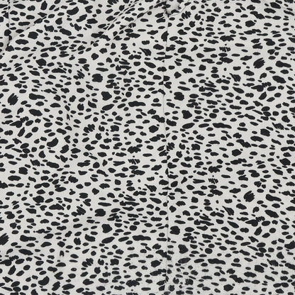 Brand and care label for Preworn women’s grey animal print basic blouse, size UK 8