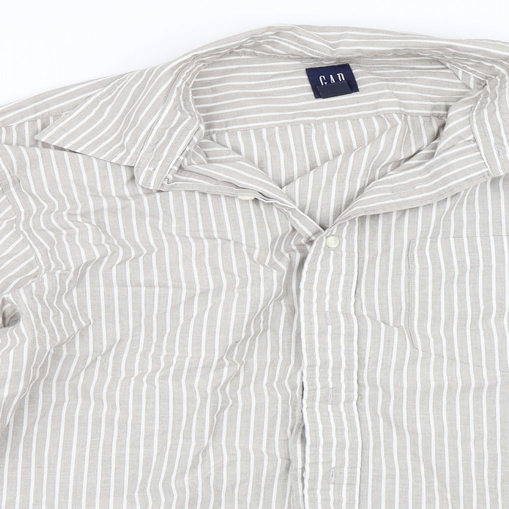 Gap Mens Beige Striped   Button-Up Size XL