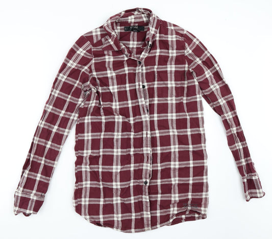 Preloved Fiftyfive Womens Red Check  Basic Blouse Size M - Front