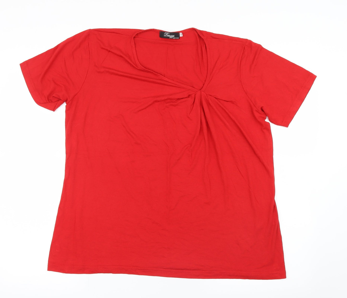 Peruzzi Womens Red   Basic T-Shirt Size 14