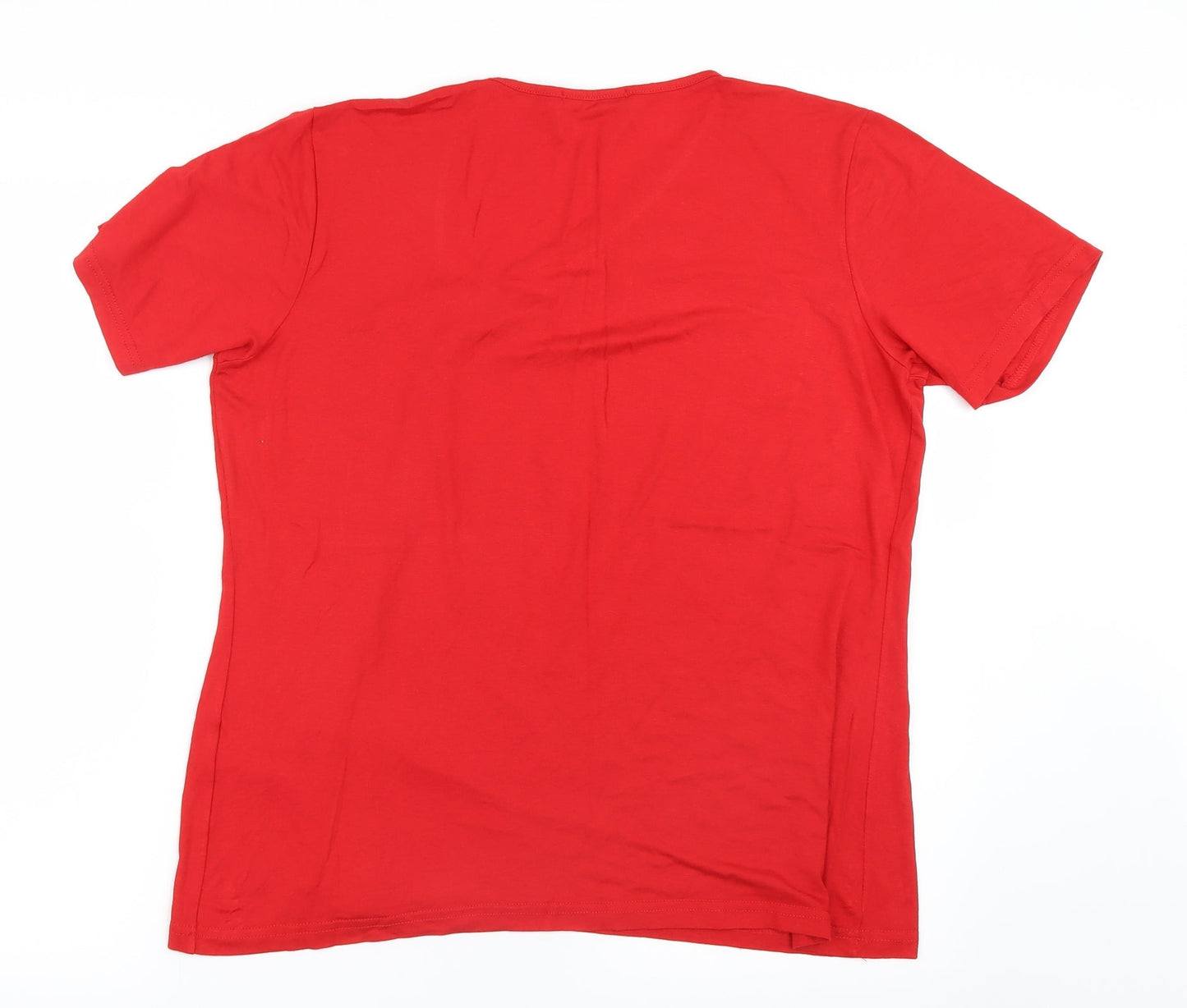 Peruzzi Womens Red   Basic T-Shirt Size 14