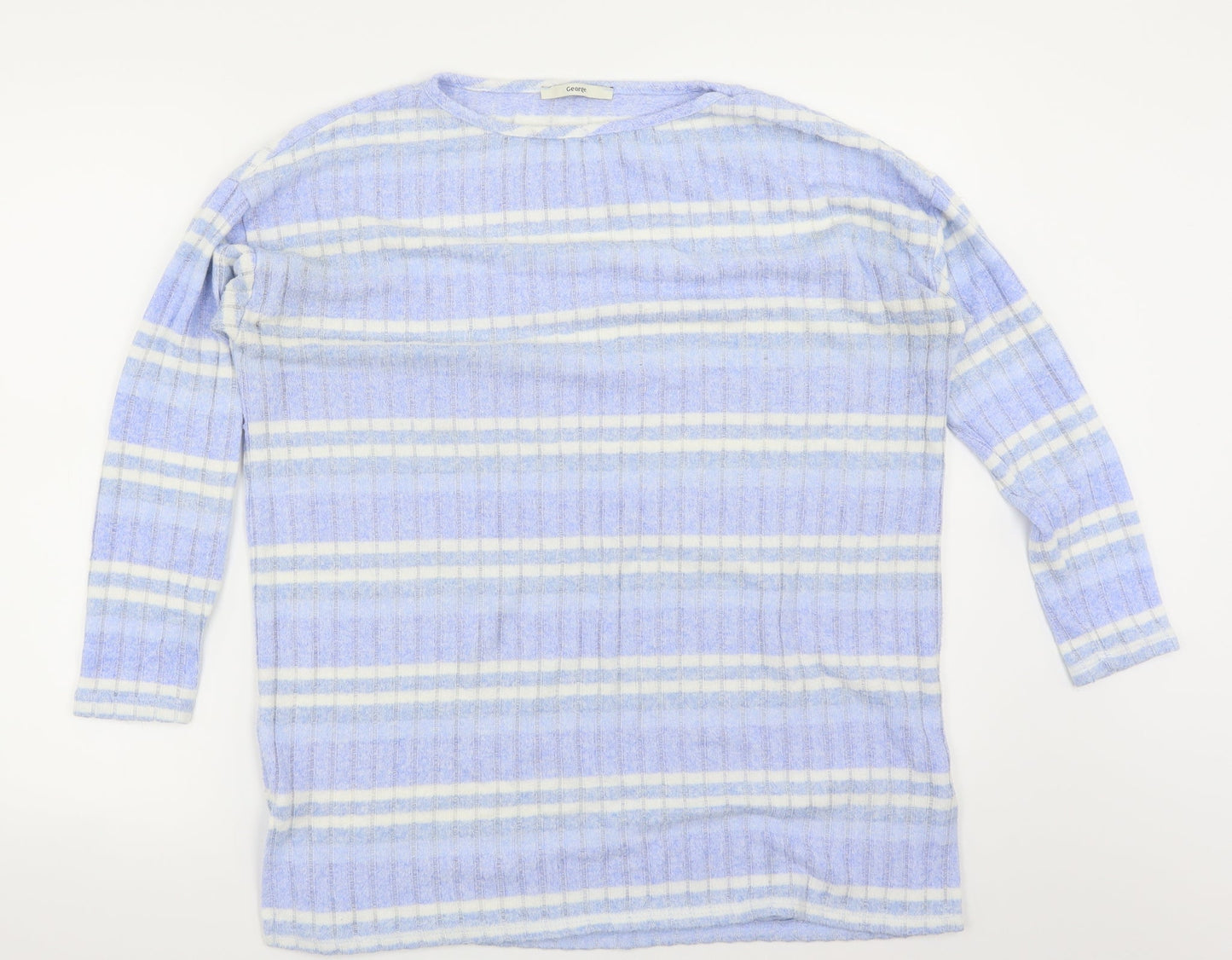 George Womens Blue Striped  Pullover Jumper Size 12