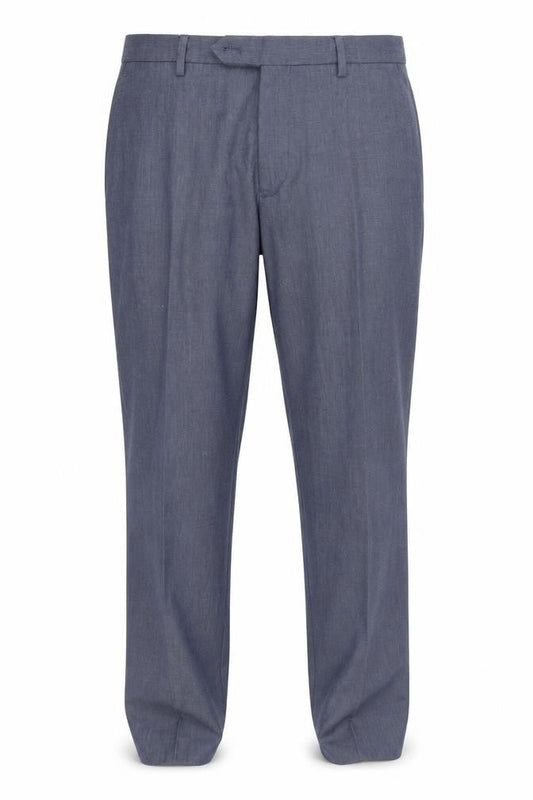 Front view of Primark men’s blue dress pants trousers, size 32, in, 26-inch leg