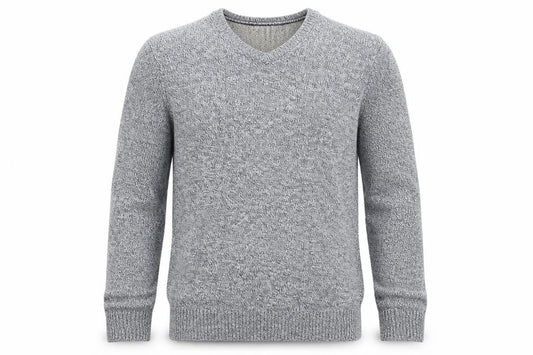 Front view of Maine New England men’s blue herringbone jumper, size S