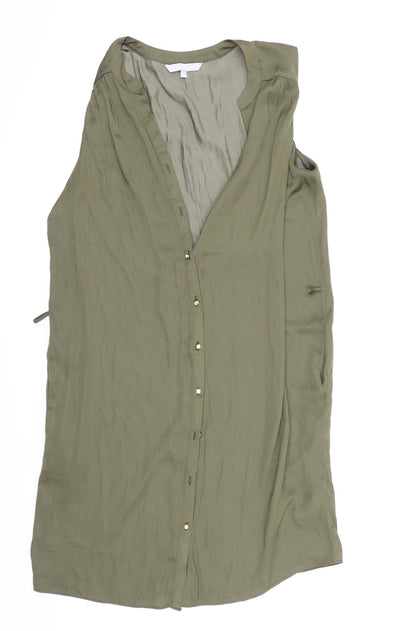 Front view of Red Herring women’s green basic blouse, size UK 12
