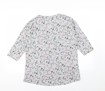 Back view of Originals women’s grey floral knit jumper, size UK 14